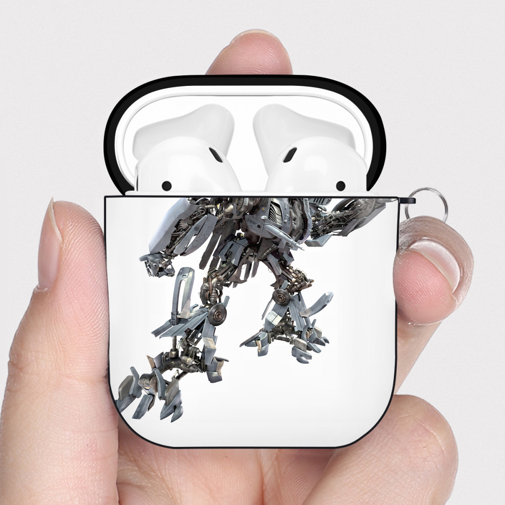 （画像用） Transformers トランスフォーマー AirPods 第2世代保護ケース ハードシェル ブラック 耐衝撃・防指紋・カラビナ付き