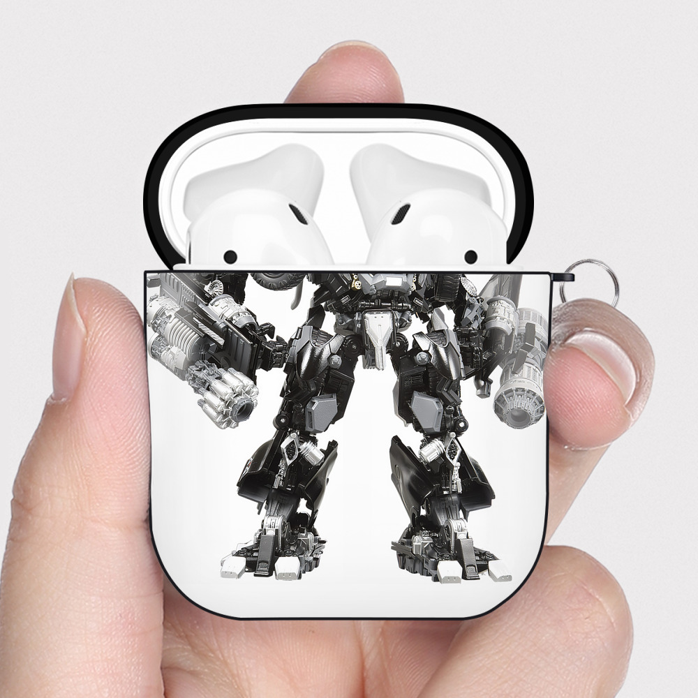 （画像用） Transformers トランスフォーマー AirPods 第2世代保護ケース ハードシェル ブラック 耐衝撃・防指紋・カラビナ付き