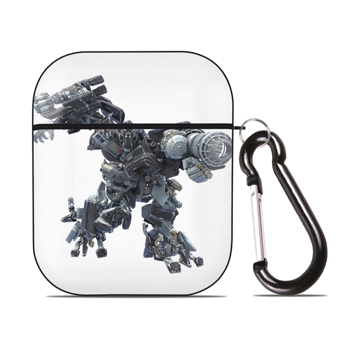 （画像用） Transformers トランスフォーマー AirPods 第2世代保護ケース ハードシェル ブラック 耐衝撃・防指紋・カラビナ付き