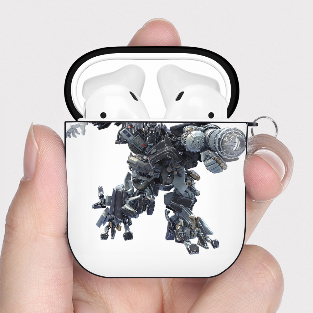 （画像用） Transformers トランスフォーマー AirPods 第2世代保護ケース ハードシェル ブラック 耐衝撃・防指紋・カラビナ付き