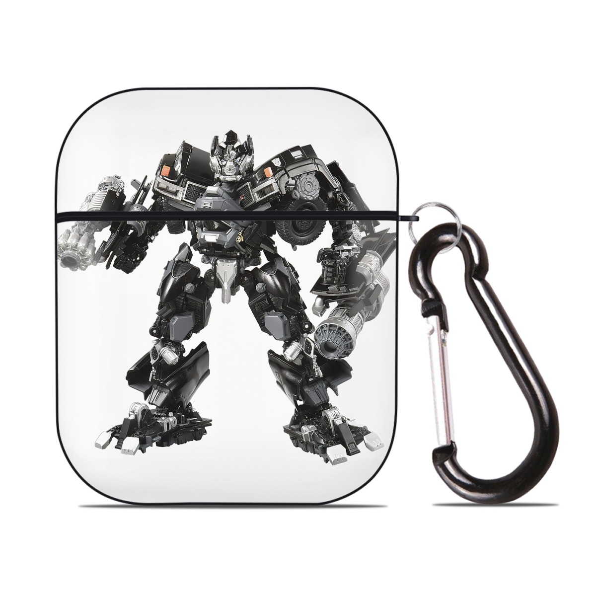 （画像用） Transformers トランスフォーマー AirPods 第2世代保護ケース ハードシェル ブラック 耐衝撃・防指紋・カラビナ付き