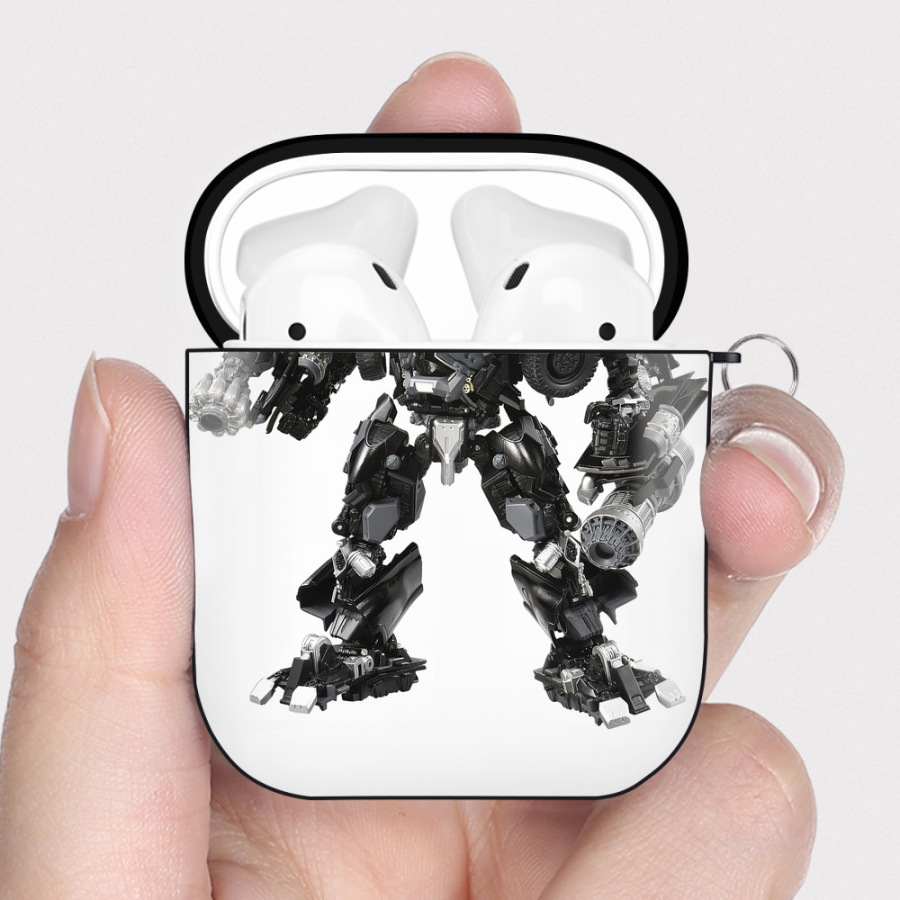（画像用） Transformers トランスフォーマー AirPods 第2世代保護ケース ハードシェル ブラック 耐衝撃・防指紋・カラビナ付き