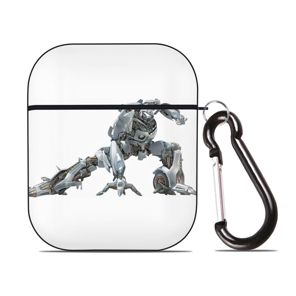 （画像用） Transformers トランスフォーマー AirPods 第2世代保護ケース ハードシェル ブラック 耐衝撃・防指紋・カラビナ付き