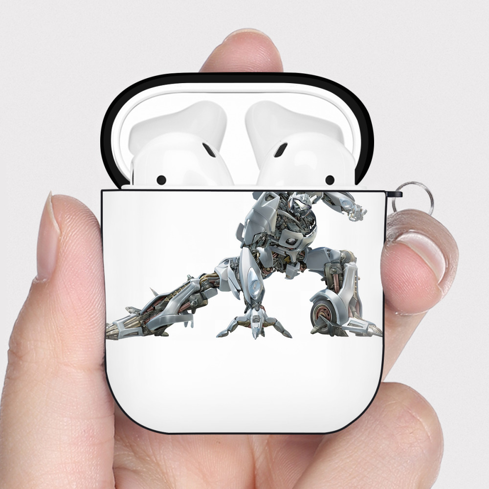 （画像用） Transformers トランスフォーマー AirPods 第2世代保護ケース ハードシェル ブラック 耐衝撃・防指紋・カラビナ付き
