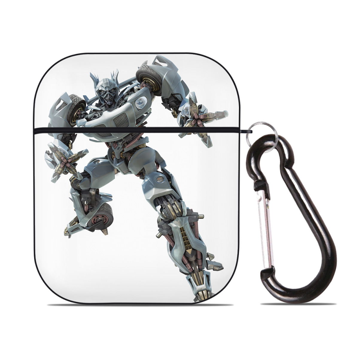 （画像用） Transformers トランスフォーマー AirPods 第2世代保護ケース ハードシェル ブラック 耐衝撃・防指紋・カラビナ付き