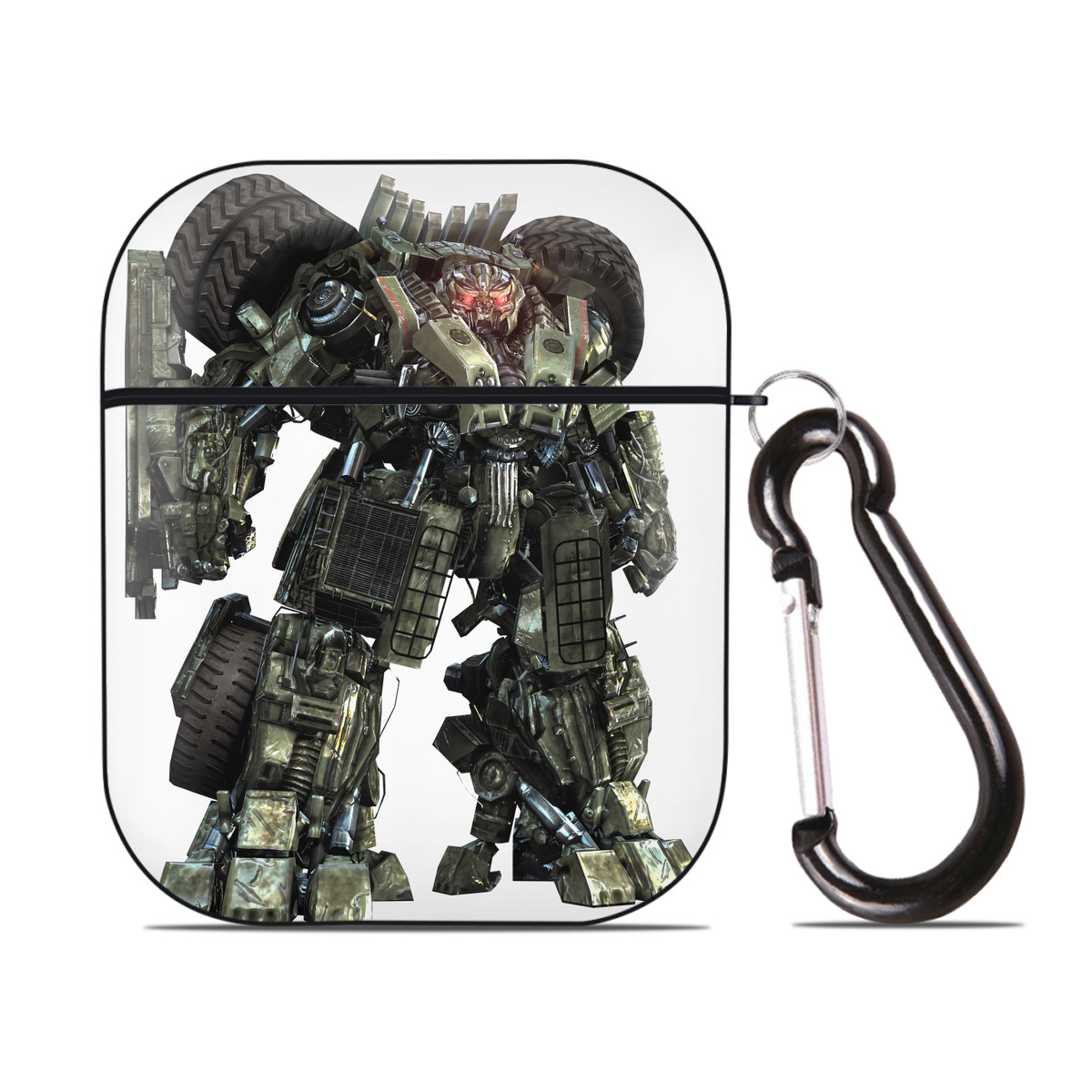 （画像用） Transformers トランスフォーマー AirPods 第2世代保護ケース ハードシェル ブラック 耐衝撃・防指紋・カラビナ付き