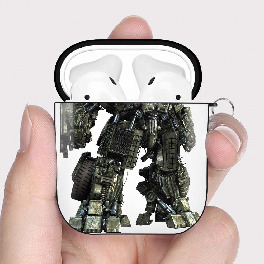 （画像用） Transformers トランスフォーマー AirPods 第2世代保護ケース ハードシェル ブラック 耐衝撃・防指紋・カラビナ付き