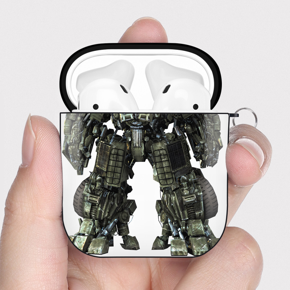 （画像用） Transformers トランスフォーマー AirPods 第2世代保護ケース ハードシェル ブラック 耐衝撃・防指紋・カラビナ付き