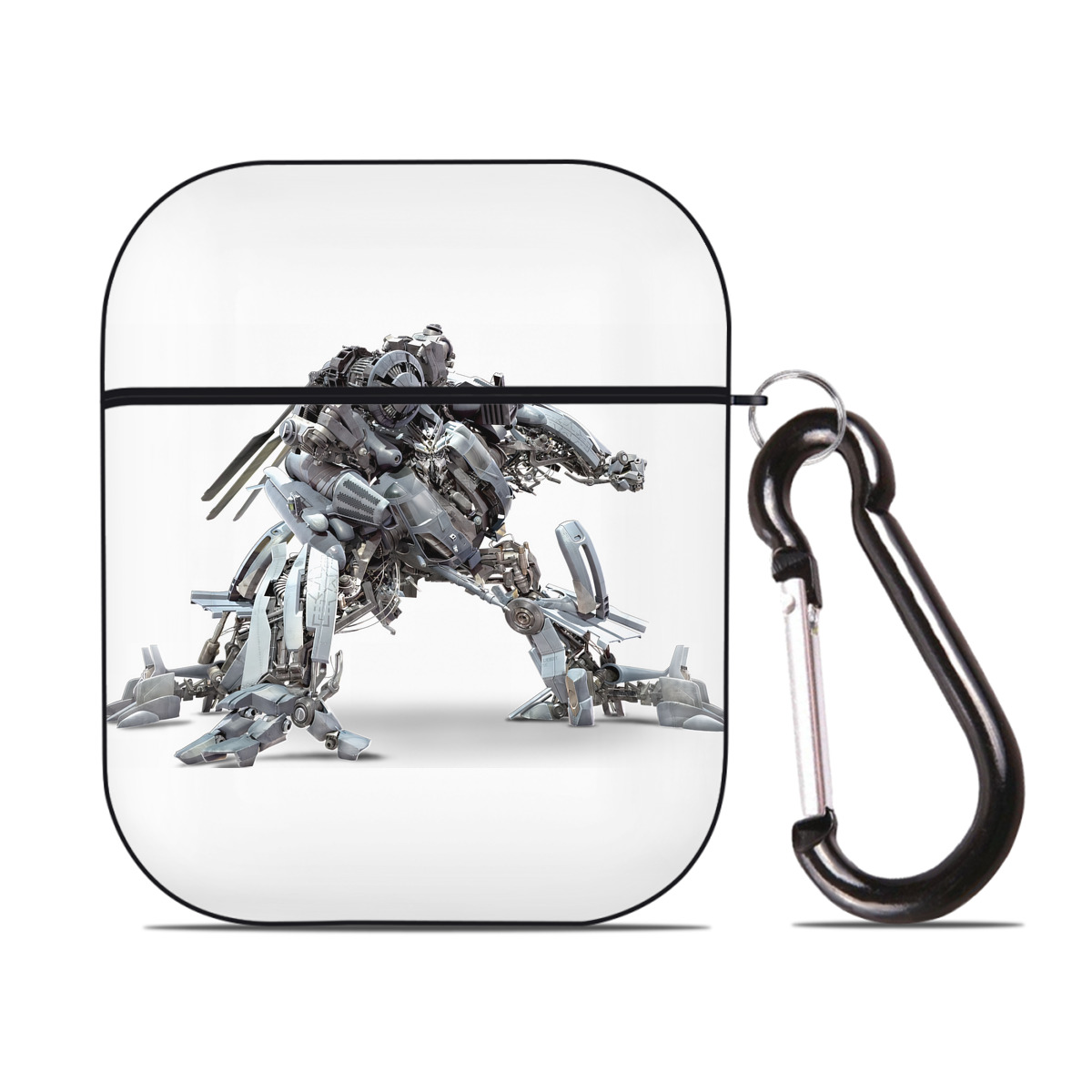 （画像用） Transformers トランスフォーマー AirPods 第2世代保護ケース ハードシェル ブラック 耐衝撃・防指紋・カラビナ付き