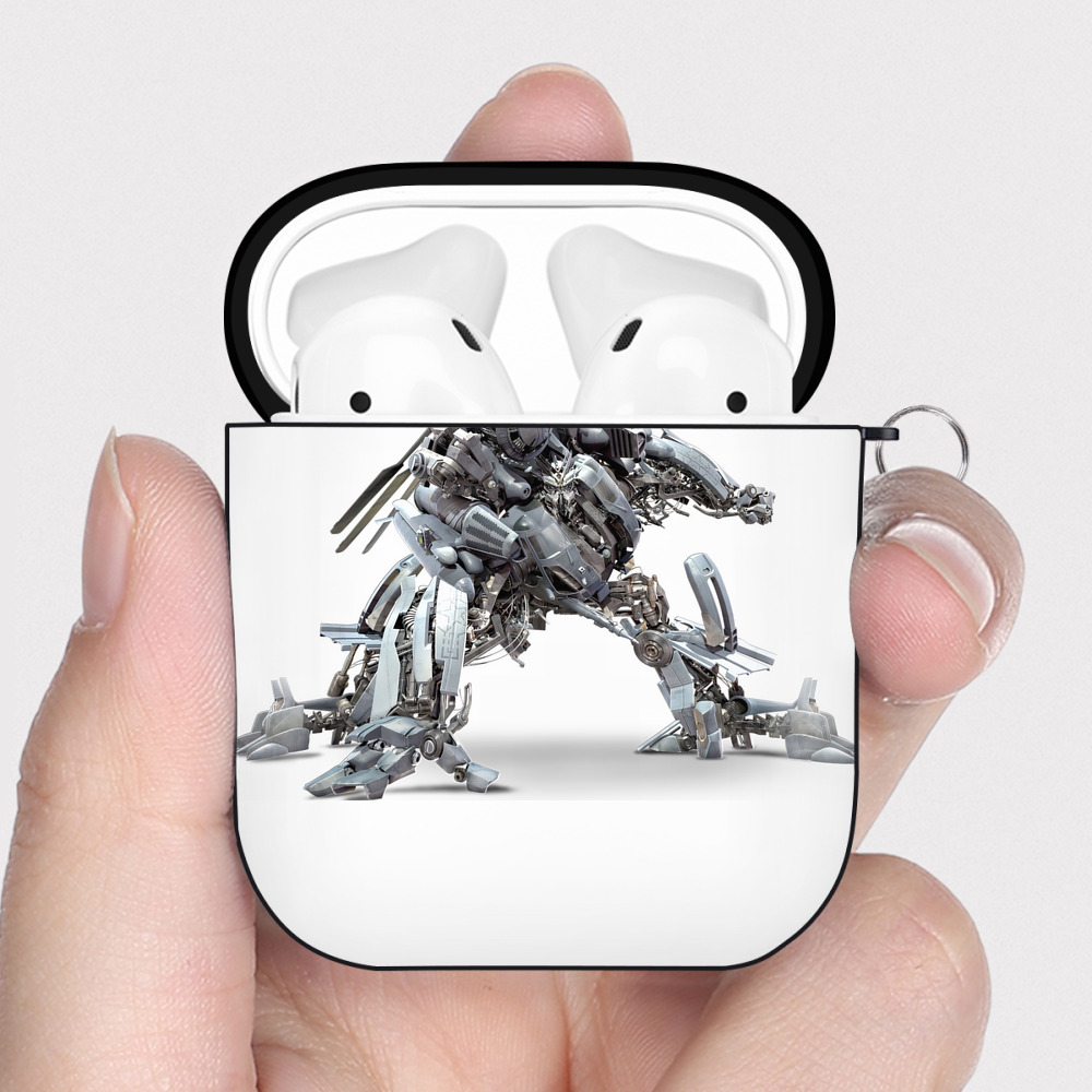 （画像用） Transformers トランスフォーマー AirPods 第2世代保護ケース ハードシェル ブラック 耐衝撃・防指紋・カラビナ付き