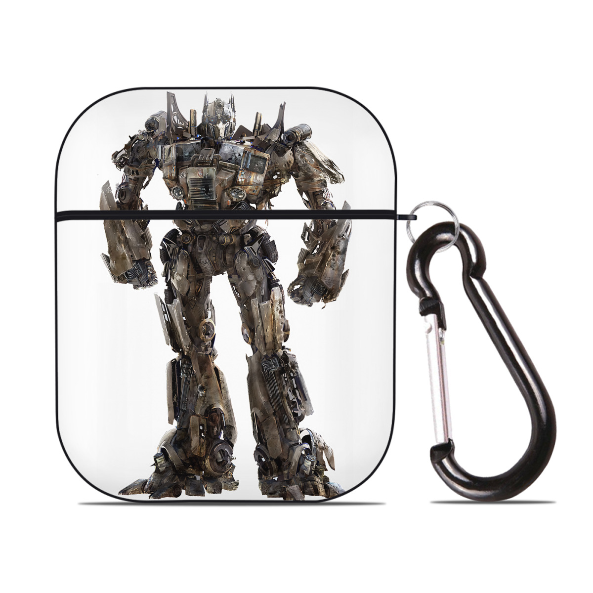 （画像用） Transformers トランスフォーマー AirPods 第2世代保護ケース ハードシェル ブラック 耐衝撃・防指紋・カラビナ付き