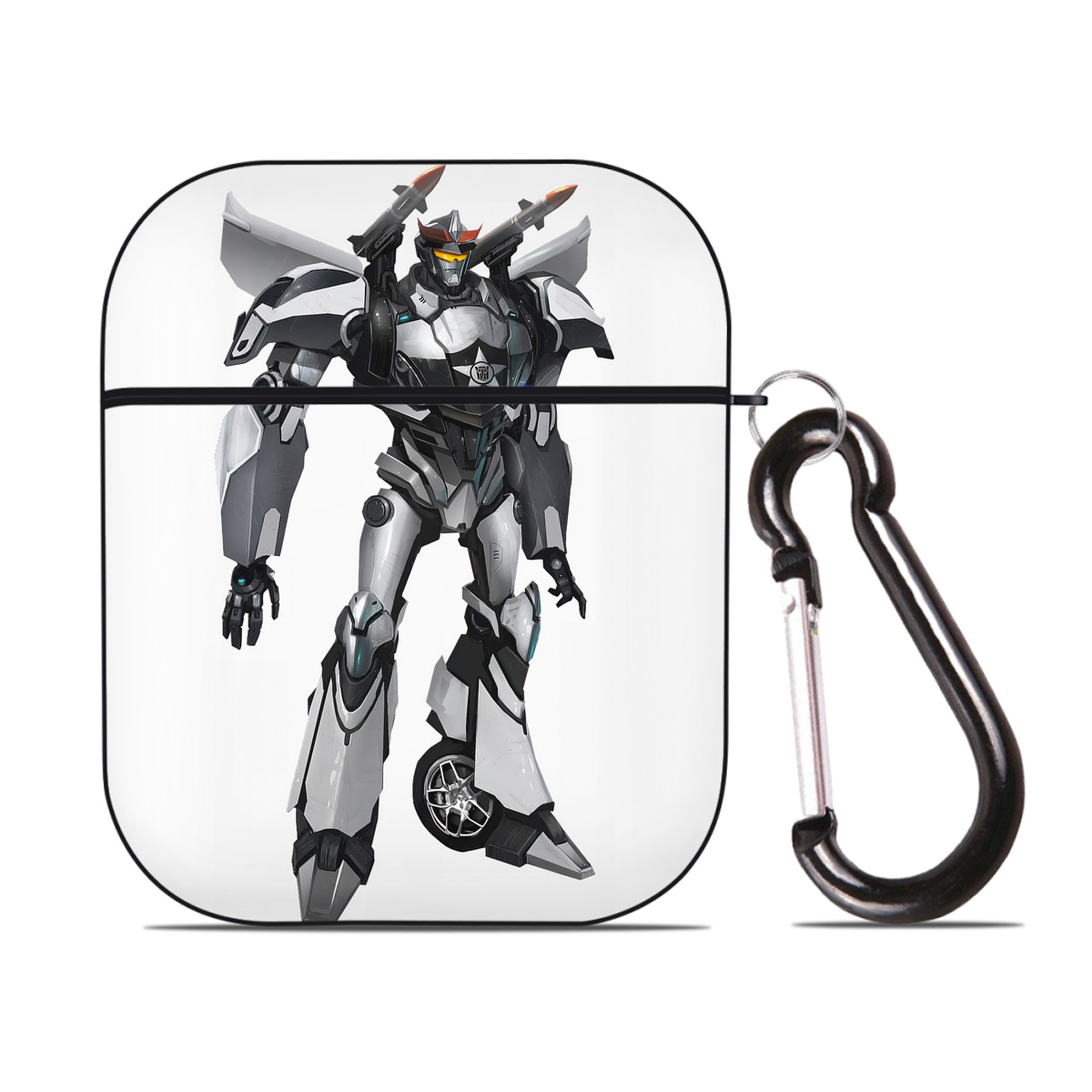 （画像用） Transformers トランスフォーマー AirPods 第2世代保護ケース ハードシェル ブラック 耐衝撃・防指紋・カラビナ付き
