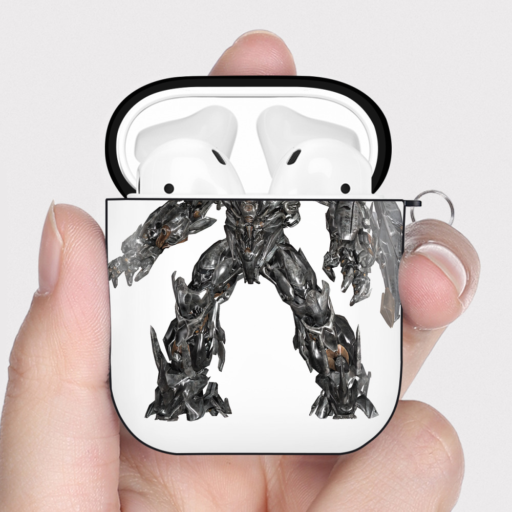 （画像用） Transformers トランスフォーマー AirPods 第2世代保護ケース ハードシェル ブラック 耐衝撃・防指紋・カラビナ付き