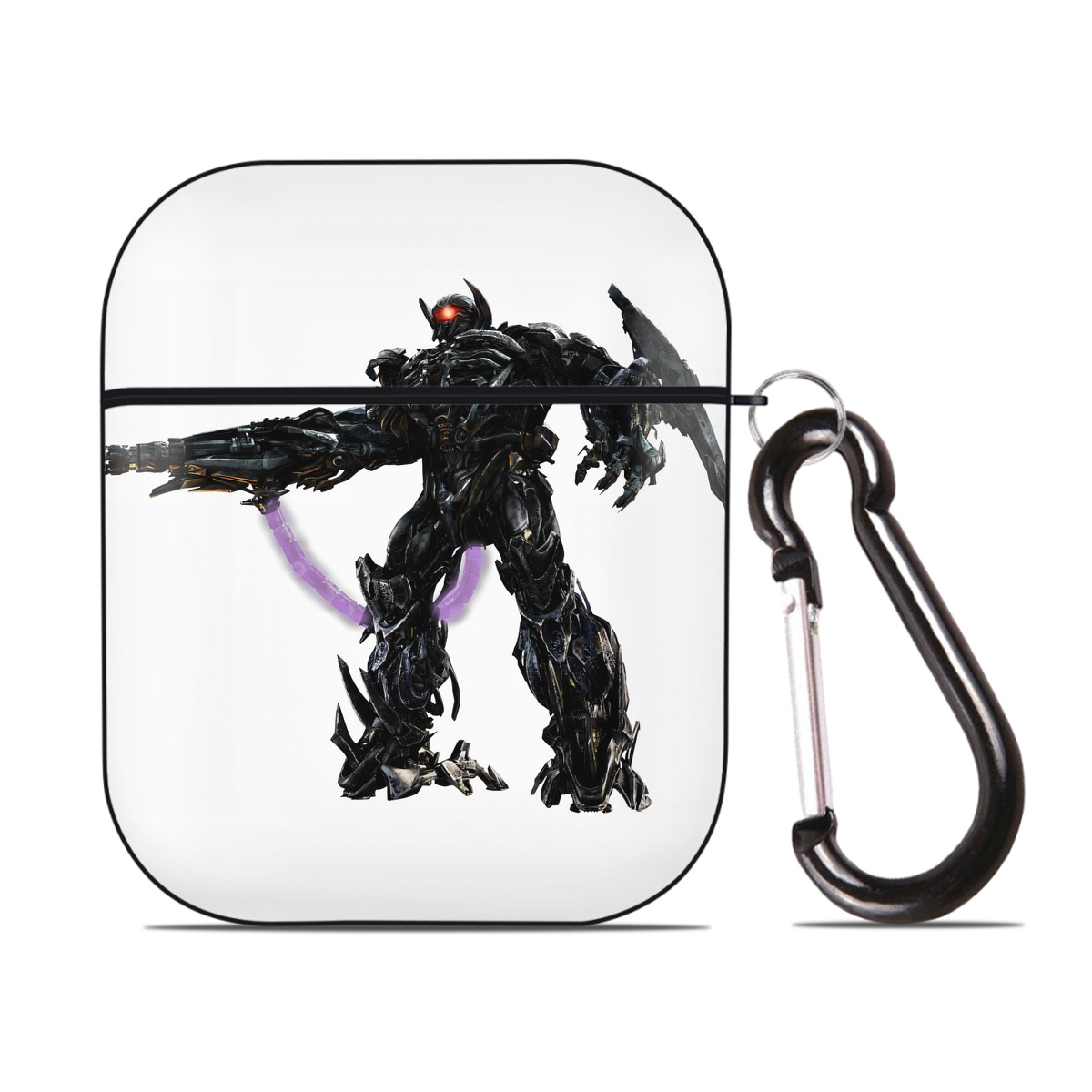（画像用） Transformers トランスフォーマー AirPods 第2世代保護ケース ハードシェル ブラック 耐衝撃・防指紋・カラビナ付き