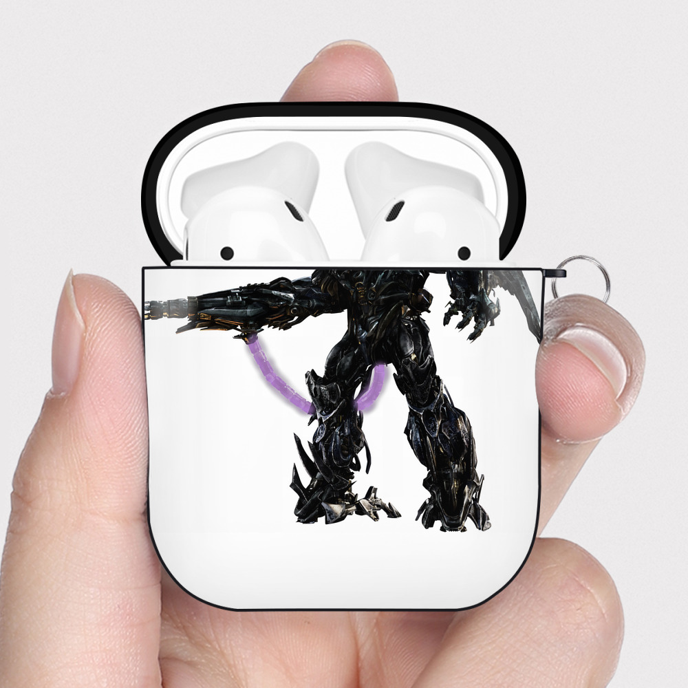 （画像用） Transformers トランスフォーマー AirPods 第2世代保護ケース ハードシェル ブラック 耐衝撃・防指紋・カラビナ付き