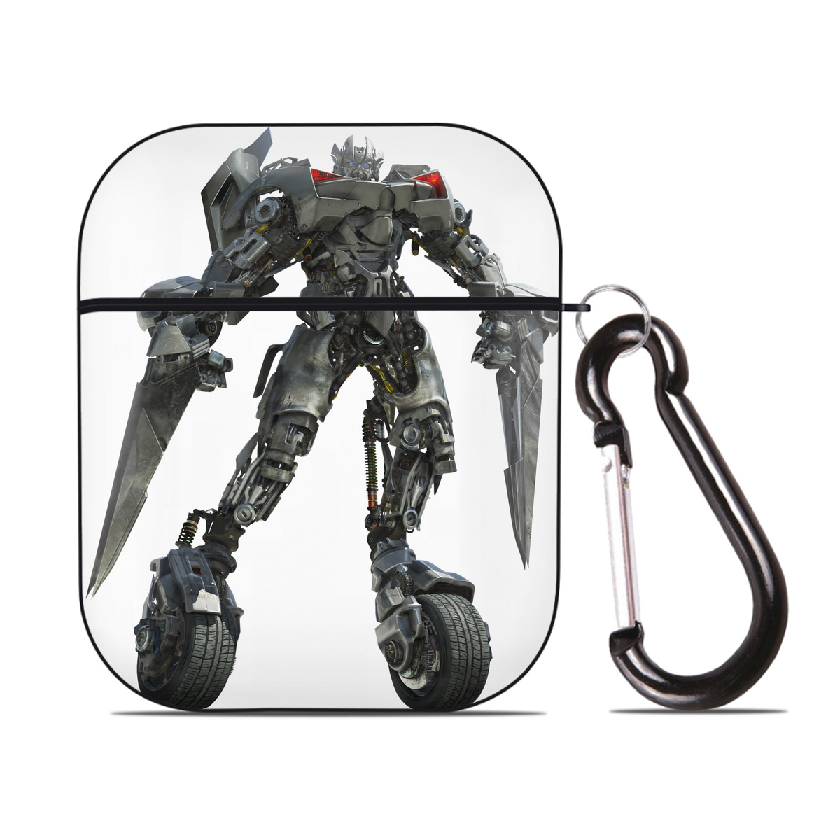 （画像用） Transformers トランスフォーマー AirPods 第2世代保護ケース ハードシェル ブラック 耐衝撃・防指紋・カラビナ付き