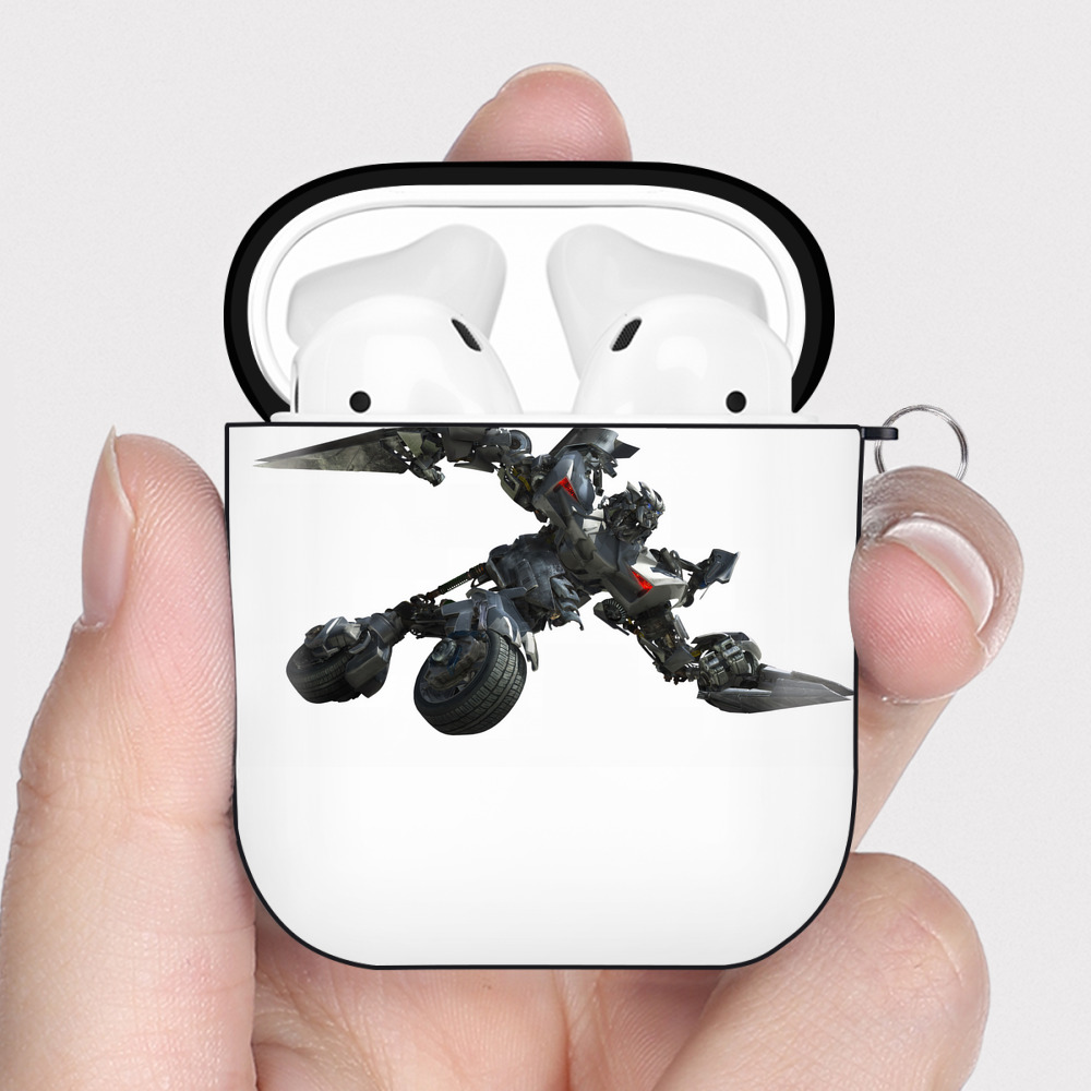 （画像用） Transformers トランスフォーマー AirPods 第2世代保護ケース ハードシェル ブラック 耐衝撃・防指紋・カラビナ付き