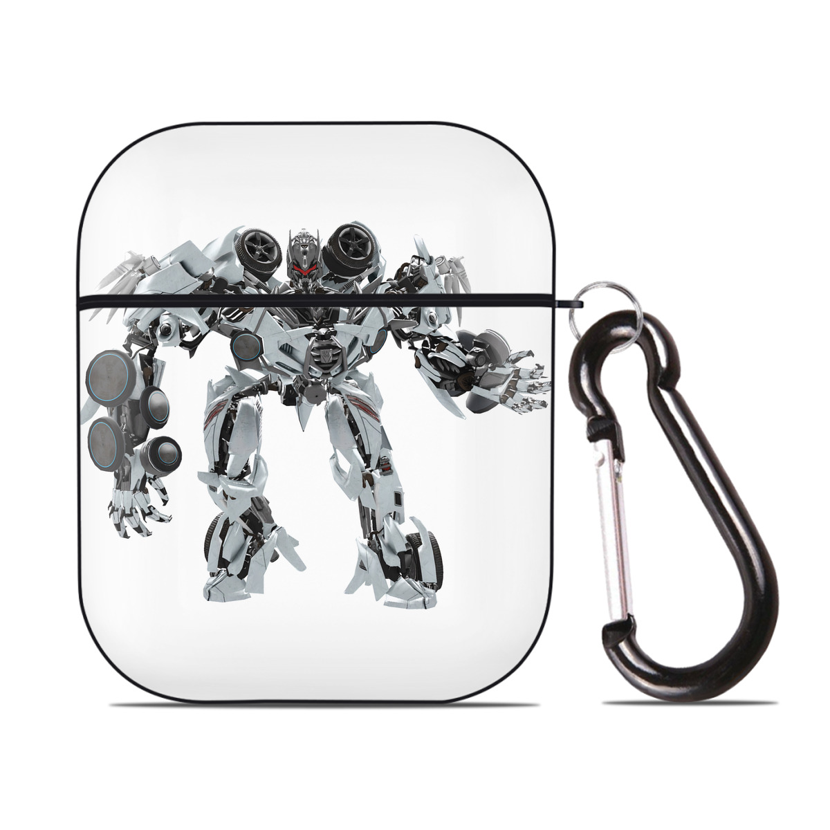 （画像用） Transformers トランスフォーマー AirPods 第2世代保護ケース ハードシェル ブラック 耐衝撃・防指紋・カラビナ付き