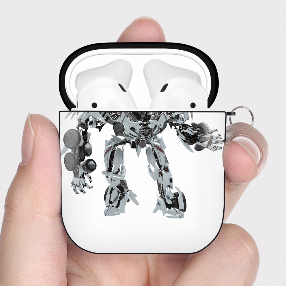 （画像用） Transformers トランスフォーマー AirPods 第2世代保護ケース ハードシェル ブラック 耐衝撃・防指紋・カラビナ付き