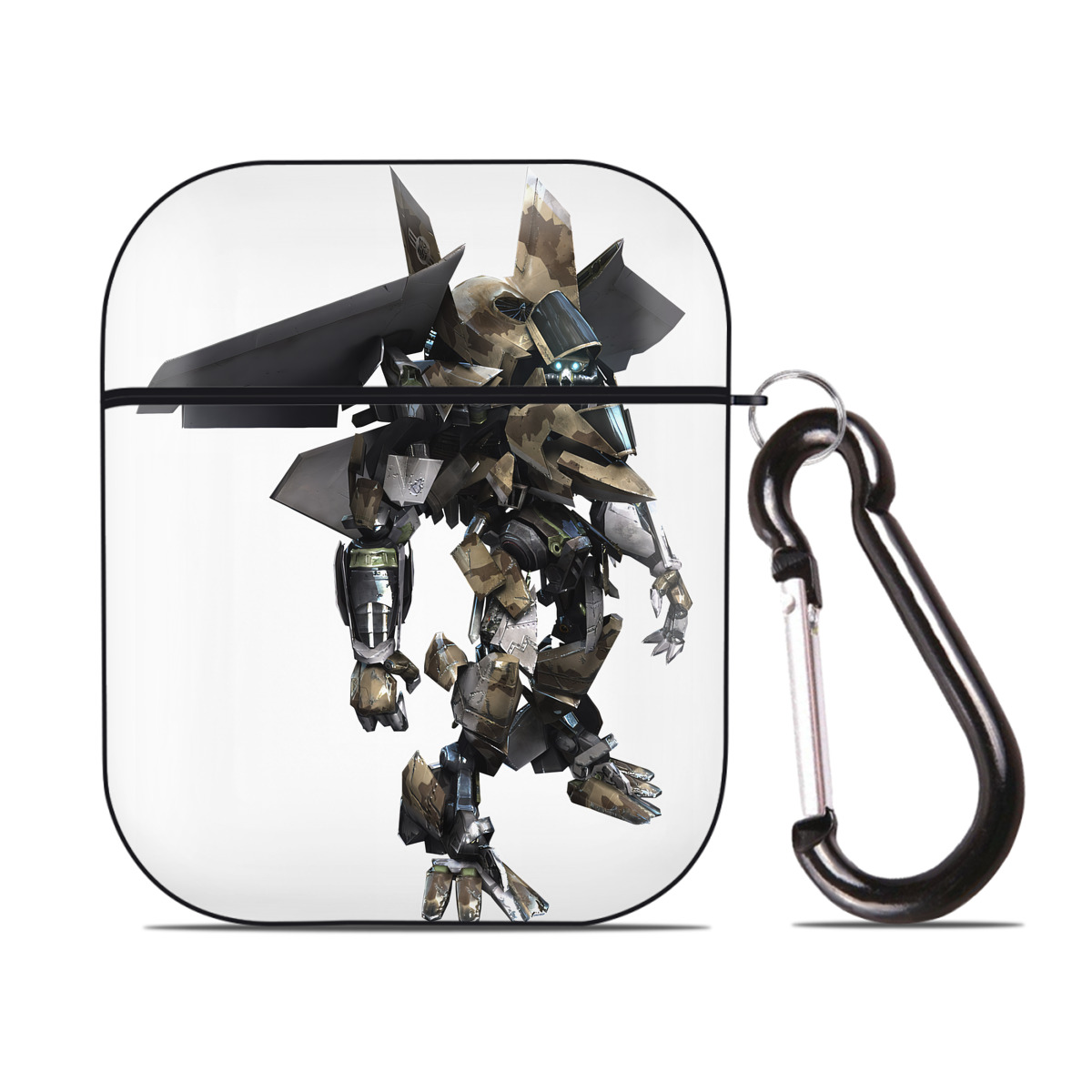 （画像用） Transformers トランスフォーマー AirPods 第2世代保護ケース ハードシェル ブラック 耐衝撃・防指紋・カラビナ付き