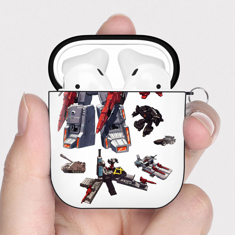 （画像用） Transformers トランスフォーマー AirPods 第2世代保護ケース ハードシェル ブラック 耐衝撃・防指紋・カラビナ付き