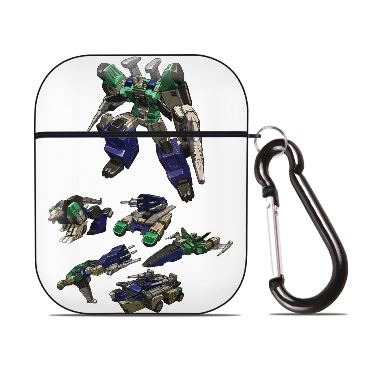 （画像用） Transformers トランスフォーマー AirPods 第2世代保護ケース ハードシェル ブラック 耐衝撃・防指紋・カラビナ付き