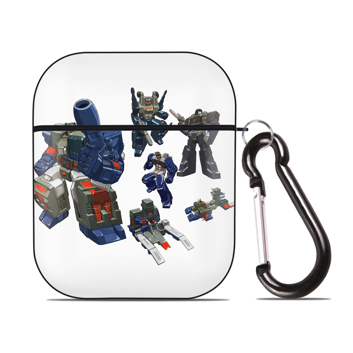 （画像用） Transformers トランスフォーマー AirPods 第2世代保護ケース ハードシェル ブラック 耐衝撃・防指紋・カラビナ付き