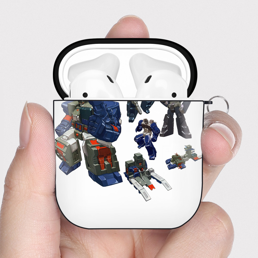 （画像用） Transformers トランスフォーマー AirPods 第2世代保護ケース ハードシェル ブラック 耐衝撃・防指紋・カラビナ付き