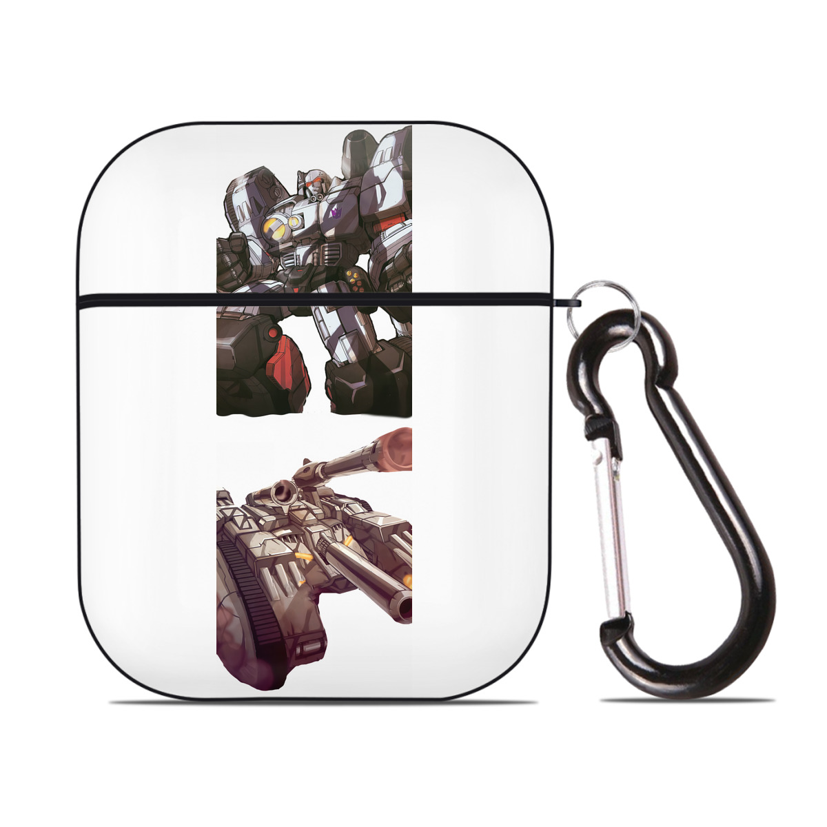 （画像用） Transformers トランスフォーマー AirPods 第2世代保護ケース ハードシェル ブラック 耐衝撃・防指紋・カラビナ付き