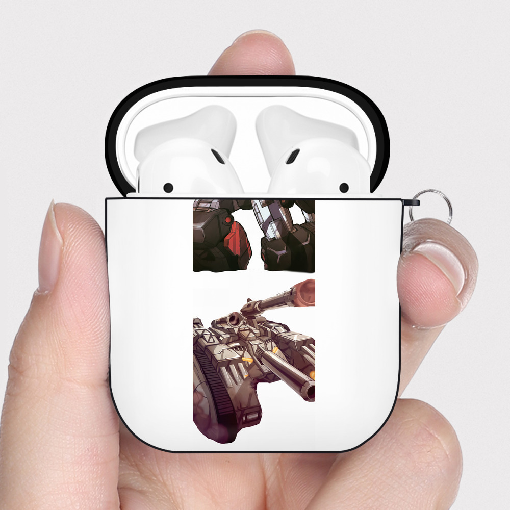 （画像用） Transformers トランスフォーマー AirPods 第2世代保護ケース ハードシェル ブラック 耐衝撃・防指紋・カラビナ付き