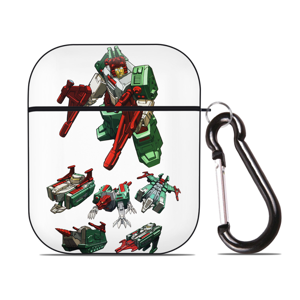 （画像用） Transformers トランスフォーマー AirPods 第2世代保護ケース ハードシェル ブラック 耐衝撃・防指紋・カラビナ付き