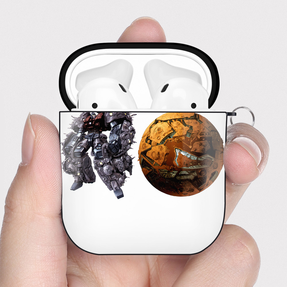 （画像用） Transformers トランスフォーマー AirPods 第2世代保護ケース ハードシェル ブラック 耐衝撃・防指紋・カラビナ付き