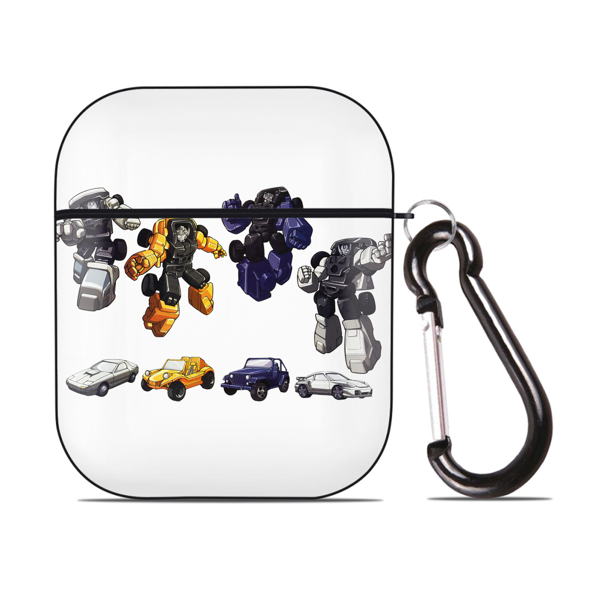 （画像用） Transformers トランスフォーマー AirPods 第2世代保護ケース ハードシェル ブラック 耐衝撃・防指紋・カラビナ付き