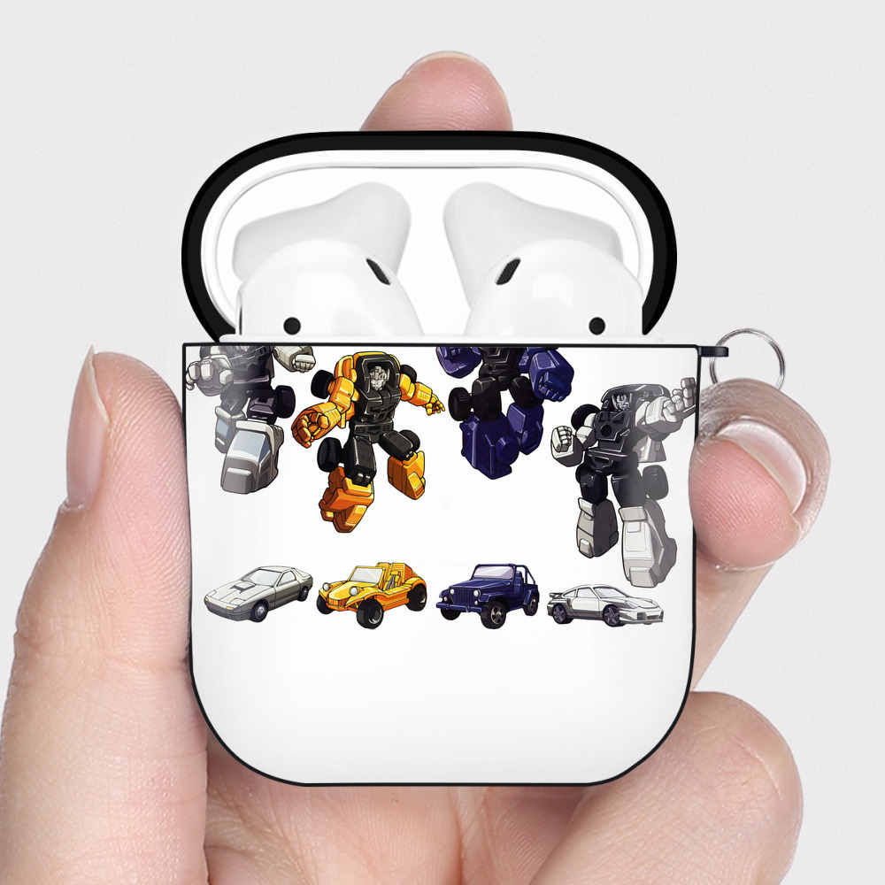 （画像用） Transformers トランスフォーマー AirPods 第2世代保護ケース ハードシェル ブラック 耐衝撃・防指紋・カラビナ付き