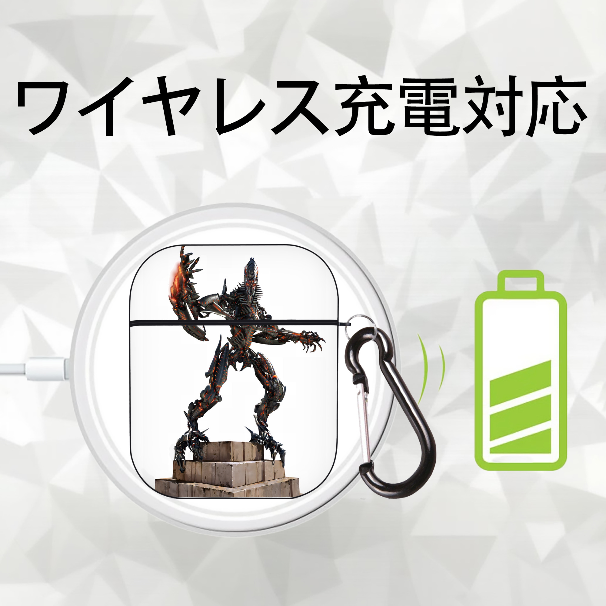Transformers トランスフォーマー AirPods 第2世代保護ケース ハードシェル ブラック 耐衝撃・防指紋・カラビナ付き