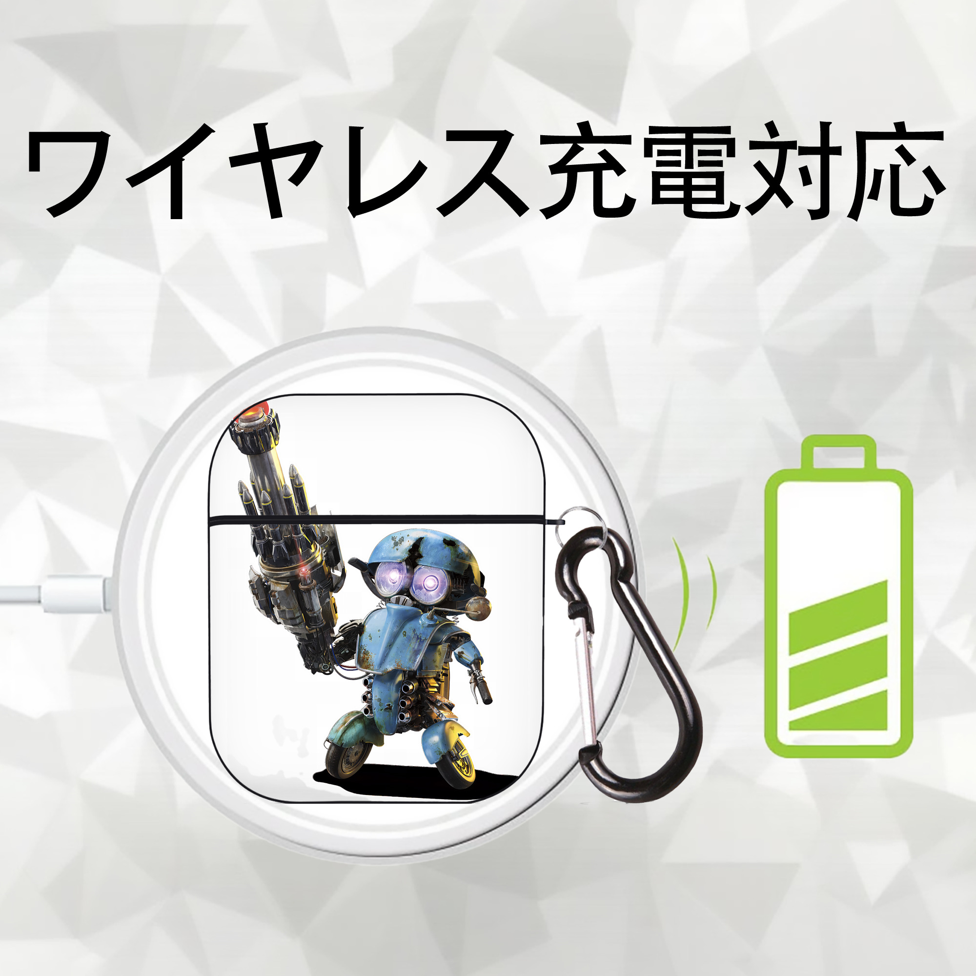 Transformers トランスフォーマー AirPods 第2世代保護ケース ハードシェル ブラック 耐衝撃・防指紋・カラビナ付き