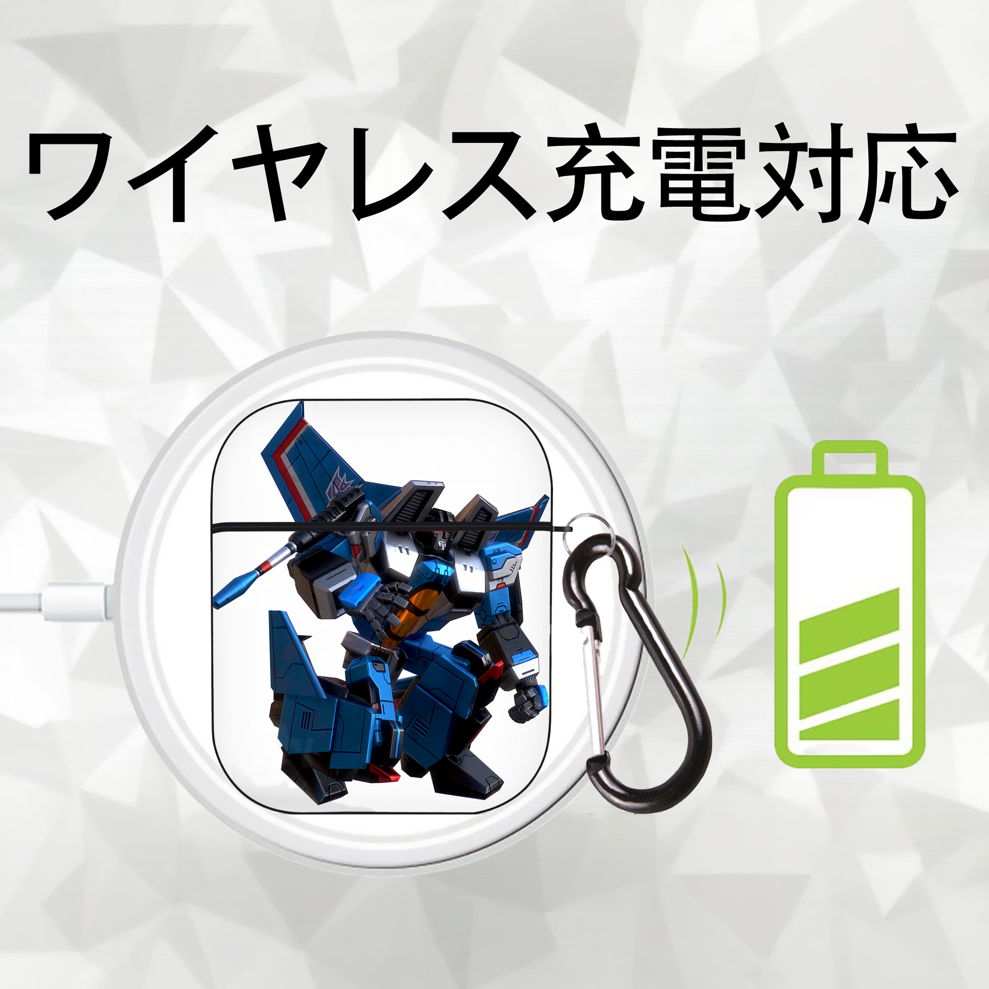 Transformers トランスフォーマー AirPods 第2世代保護ケース ハードシェル ブラック 耐衝撃・防指紋・カラビナ付き