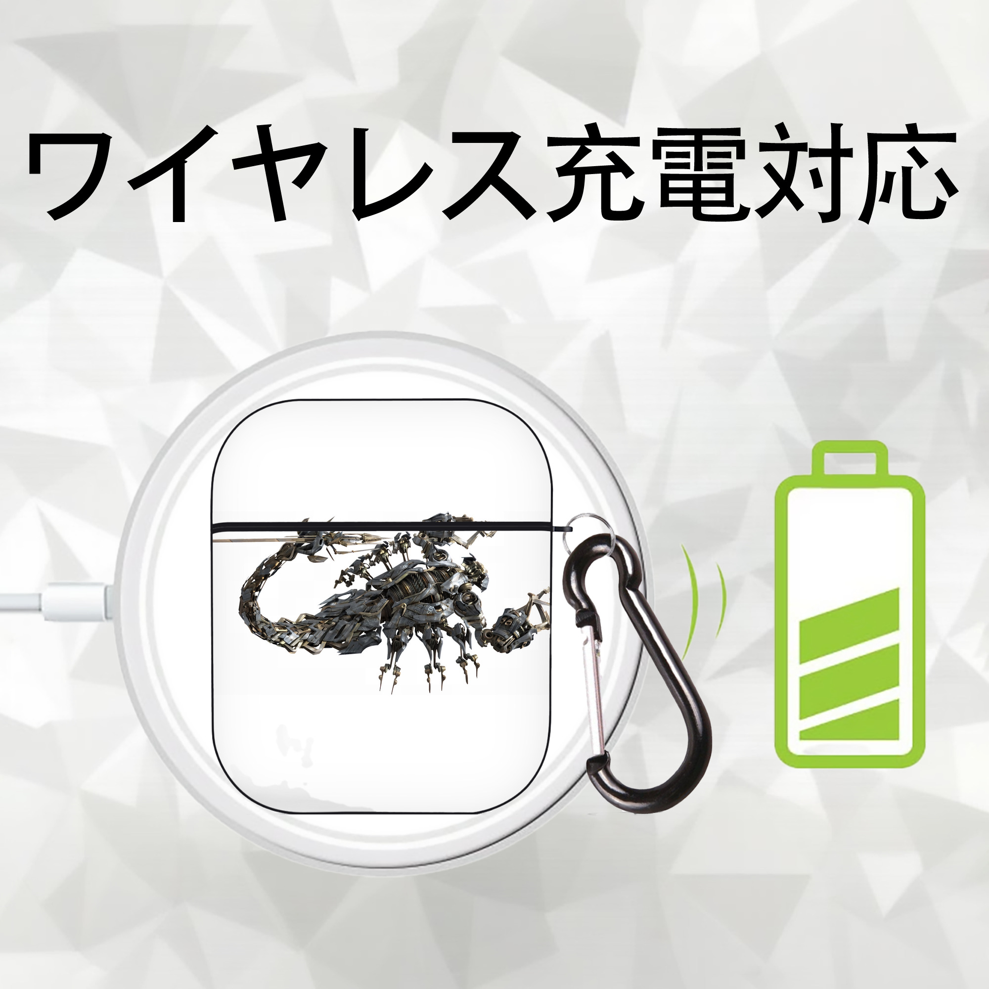 Transformers トランスフォーマー AirPods 第2世代保護ケース ハードシェル ブラック 耐衝撃・防指紋・カラビナ付き