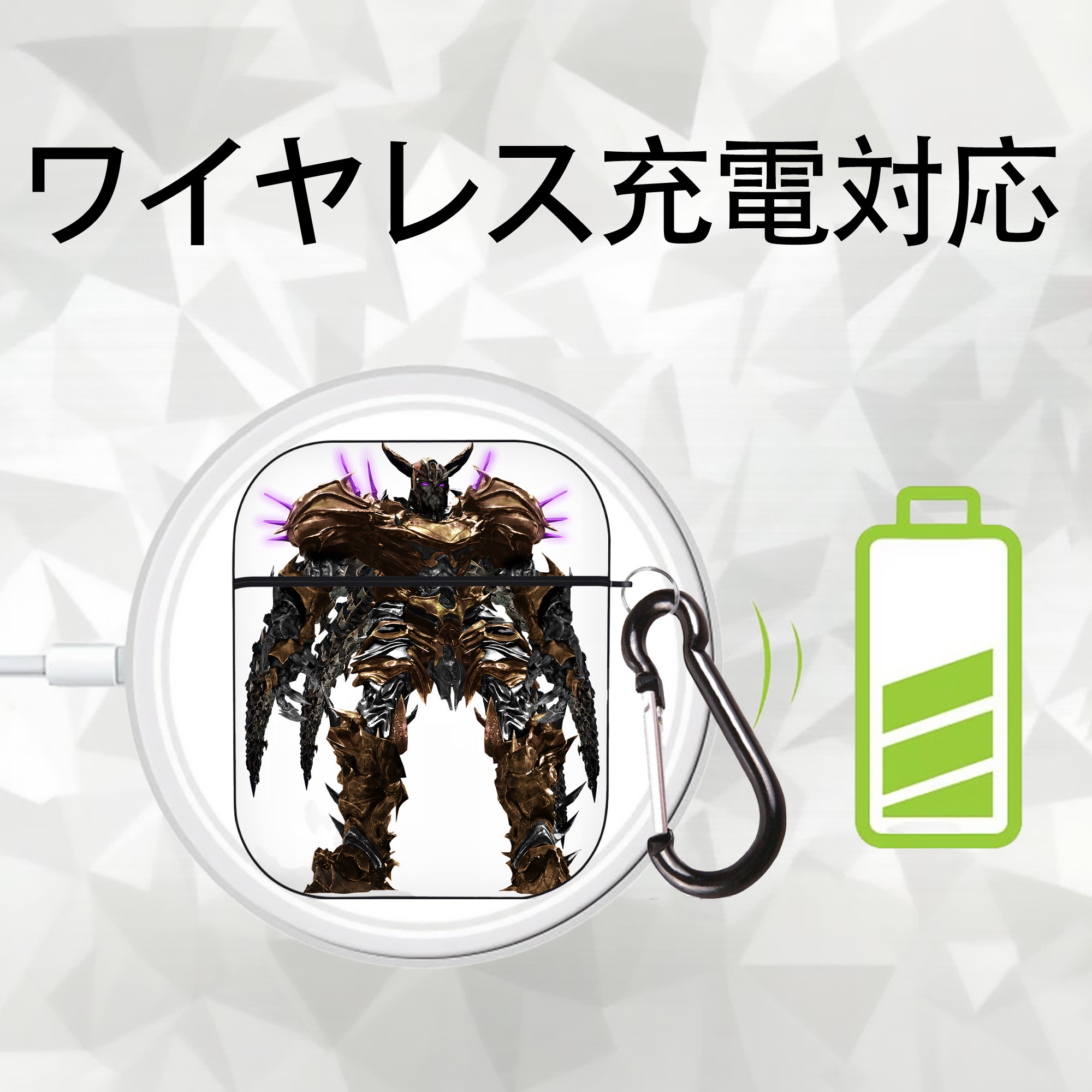 Transformers トランスフォーマー AirPods 第2世代保護ケース ハードシェル ブラック 耐衝撃・防指紋・カラビナ付き
