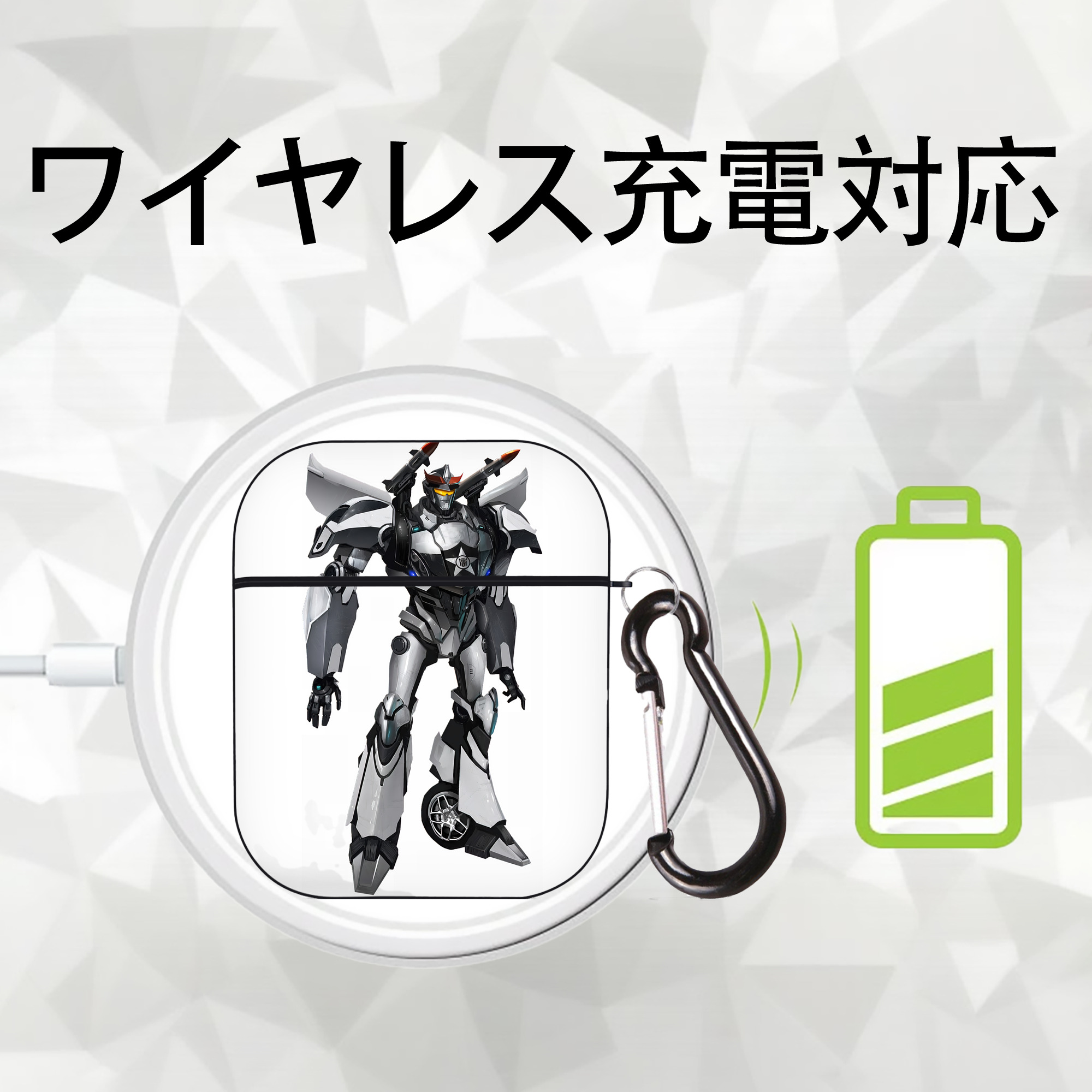 Transformers トランスフォーマー AirPods 第2世代保護ケース ハードシェル ブラック 耐衝撃・防指紋・カラビナ付き