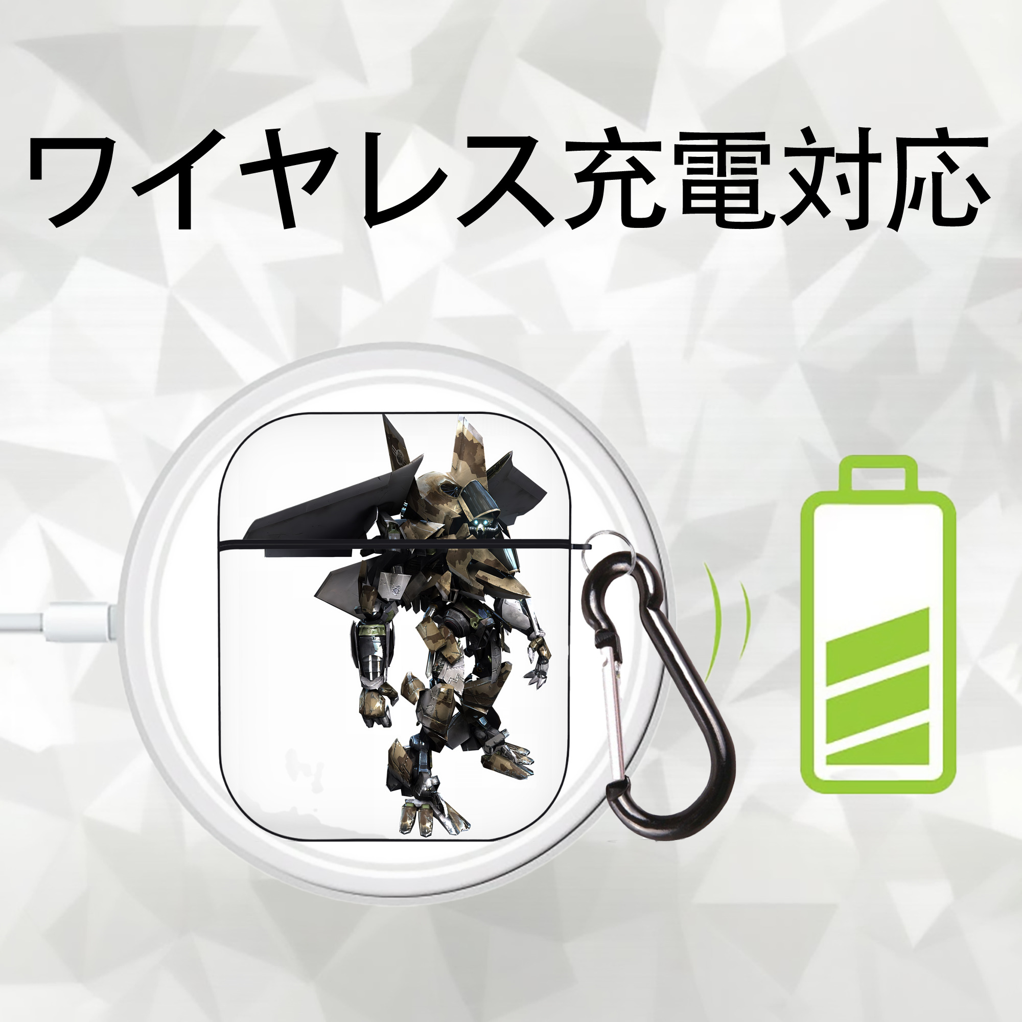 Transformers トランスフォーマー AirPods 第2世代保護ケース ハードシェル ブラック 耐衝撃・防指紋・カラビナ付き